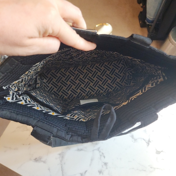 Vera Bradley Black Quilted Tote with Silver Accent - Picture 3 of 3